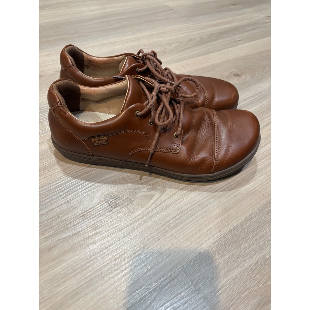 Lems Nine2Five Mocha Leather Minimalist Barefoot Shoes Mens 12 Womens 13.5